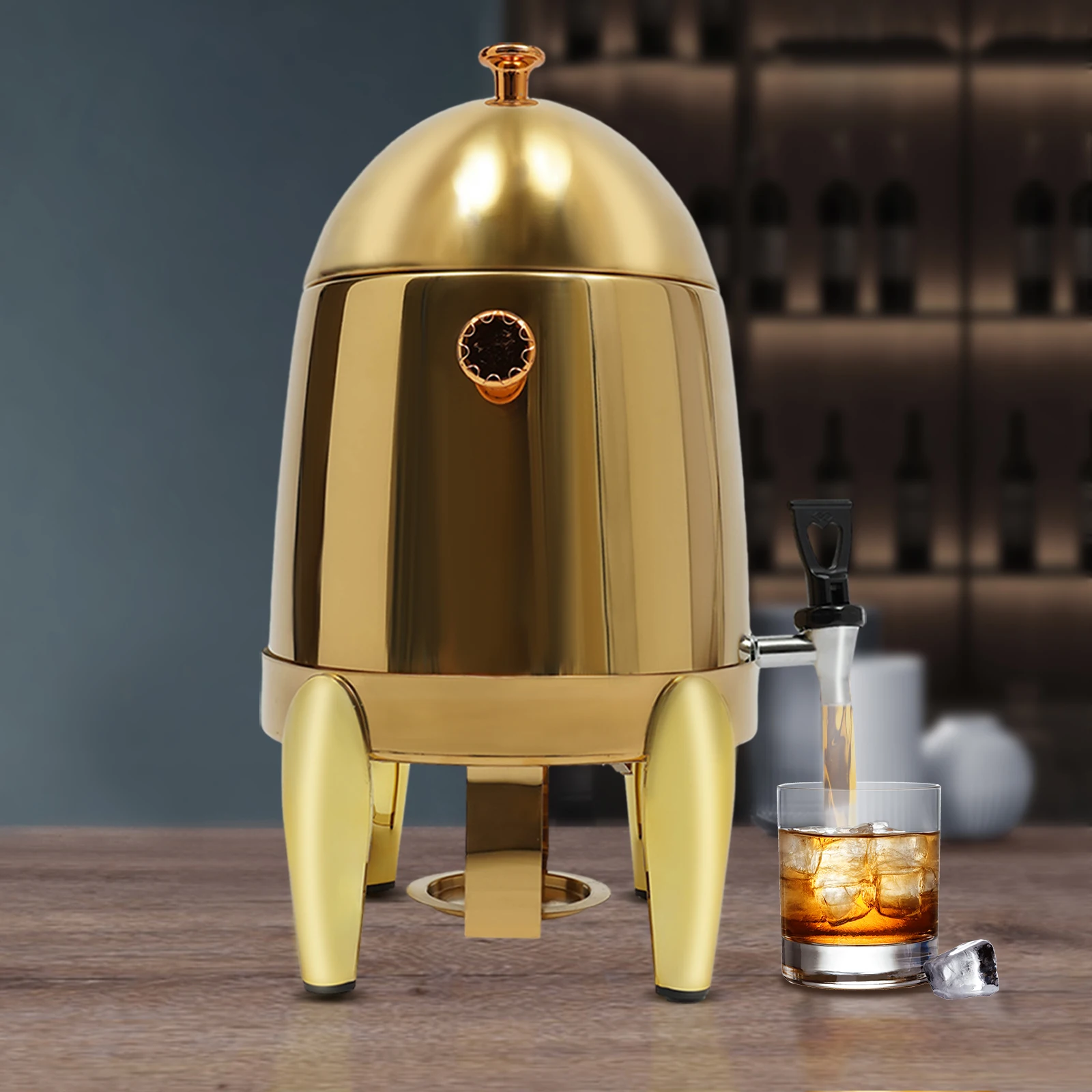 12L Dual-Mode Beverage Dispenser, 400W Electric & Alcohol Stove Warmer, 86-185°F Stainless Steel Hot/Cold Drink Server for Event