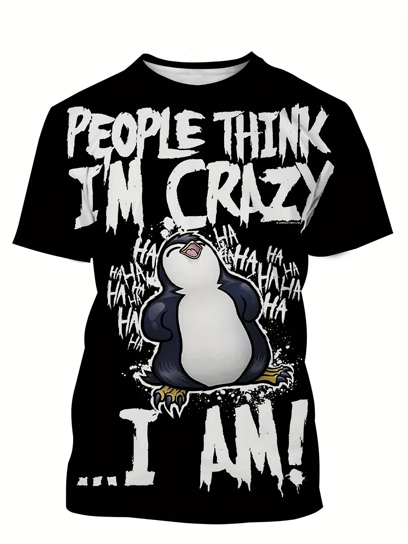 PLUS SIZE Men's Trend Penguin Graphic Print T Shirt Summer Comfortable and Breathable Street Fashion Short Sleeves