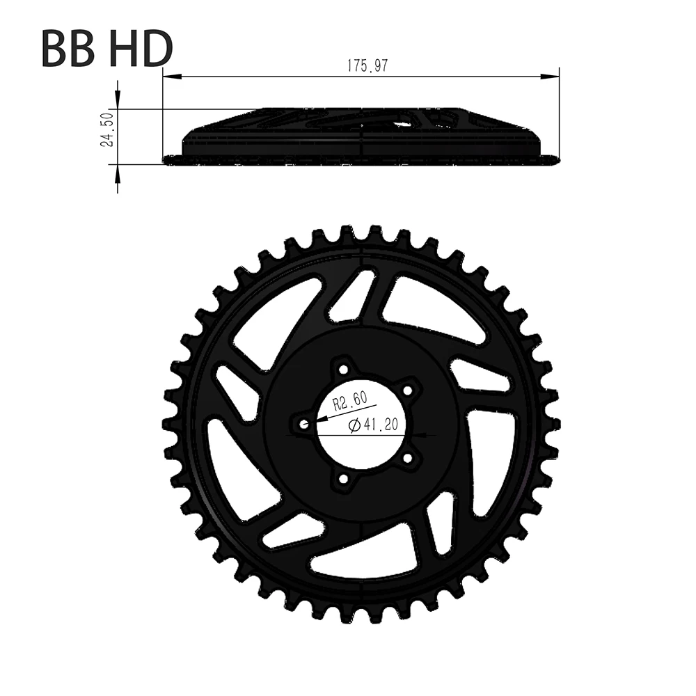 E-Bike 42T 6061-T6 7075 Aluminum Alloy Chainring Chainwheel for BAFANG BBS01 02 BBSHD 48V 1000W Motor Kits