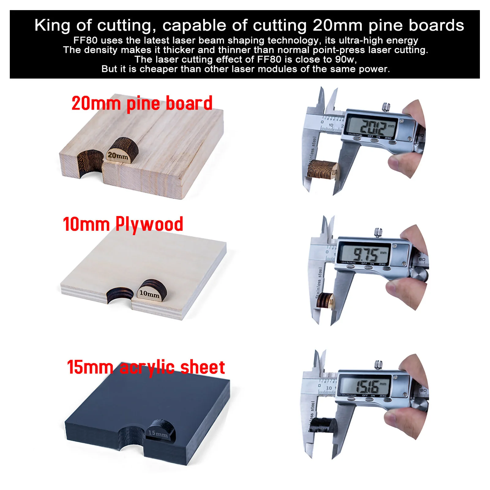 Two Trees 80W Laser Head For Engraving Machine Laser Cutter Wood Acrylic Cutting Metal Engraving Laser Module 450±nm Blue Laser