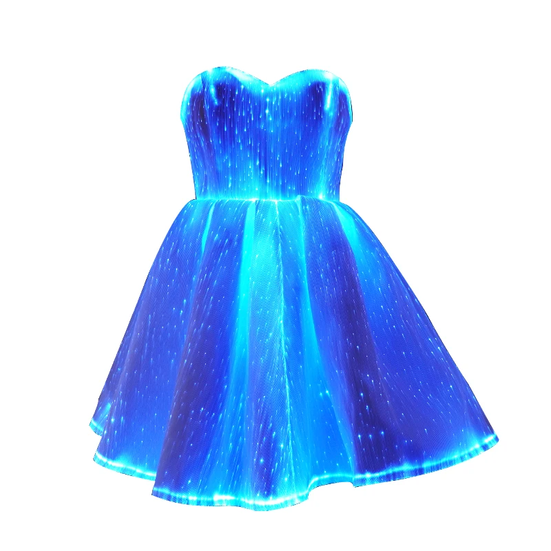 Lumisonata Light up Evening Dresses Fiber Optic Party Sexy Dress App Control for Party