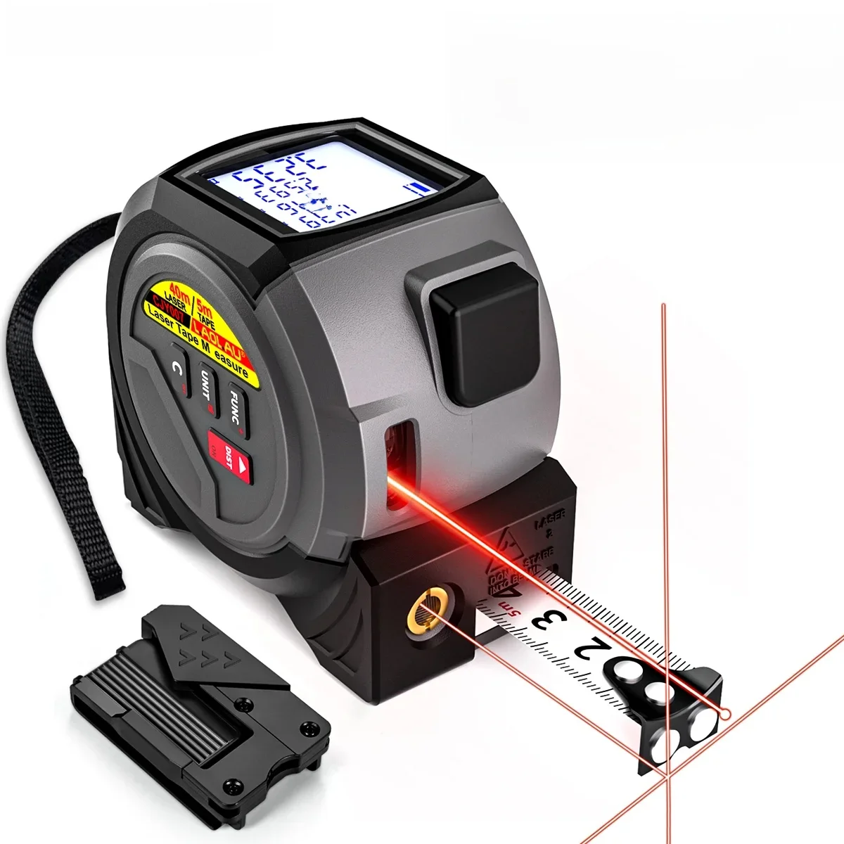 3-In-1 Laser-afstandsmeter 5m Meetlint 60M/196Ft / 40M/131Ft Handheld Laser Meter Meetinstrument Kruislijn Laser Niveau GESP - afbeelding 2