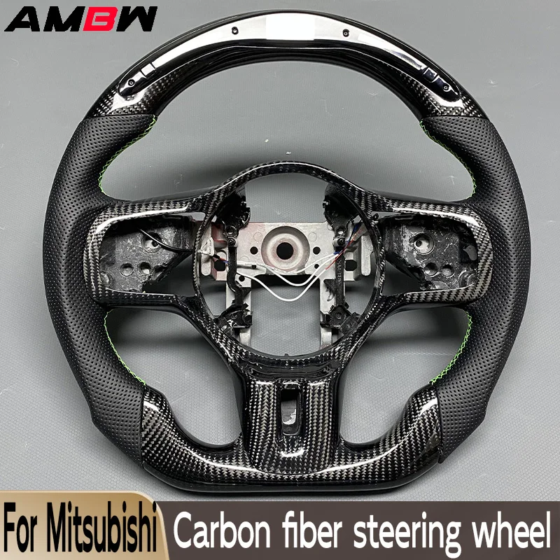 Customized carbon fiber steering wheel for Mitsubishi Evolutionary EVO X 8 9 10 2008-2015 LED display racing accessories