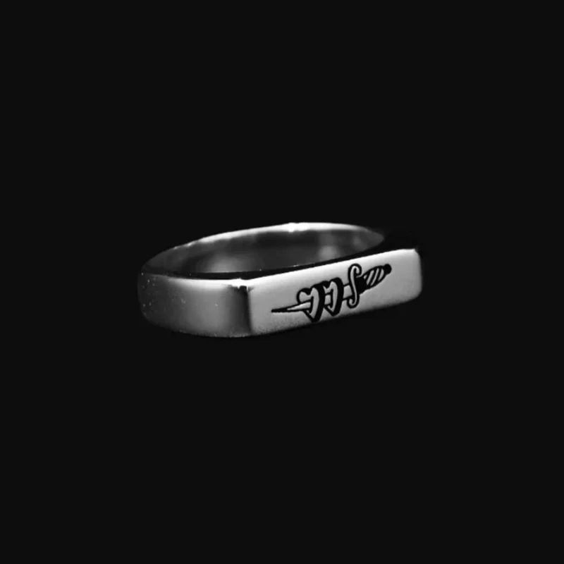 Luxury High Quality Silver color Stainless Steel Rings for woman Man Decoration Dagger Love New Jewelry Arrivals Accessories