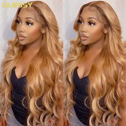 30 Inch Honey Blond Body Wave 13x6 Hd Transparent Lace Frontal Wig Glueless Brazilian Blonde Lace Front Human Hair Wigs On Sale