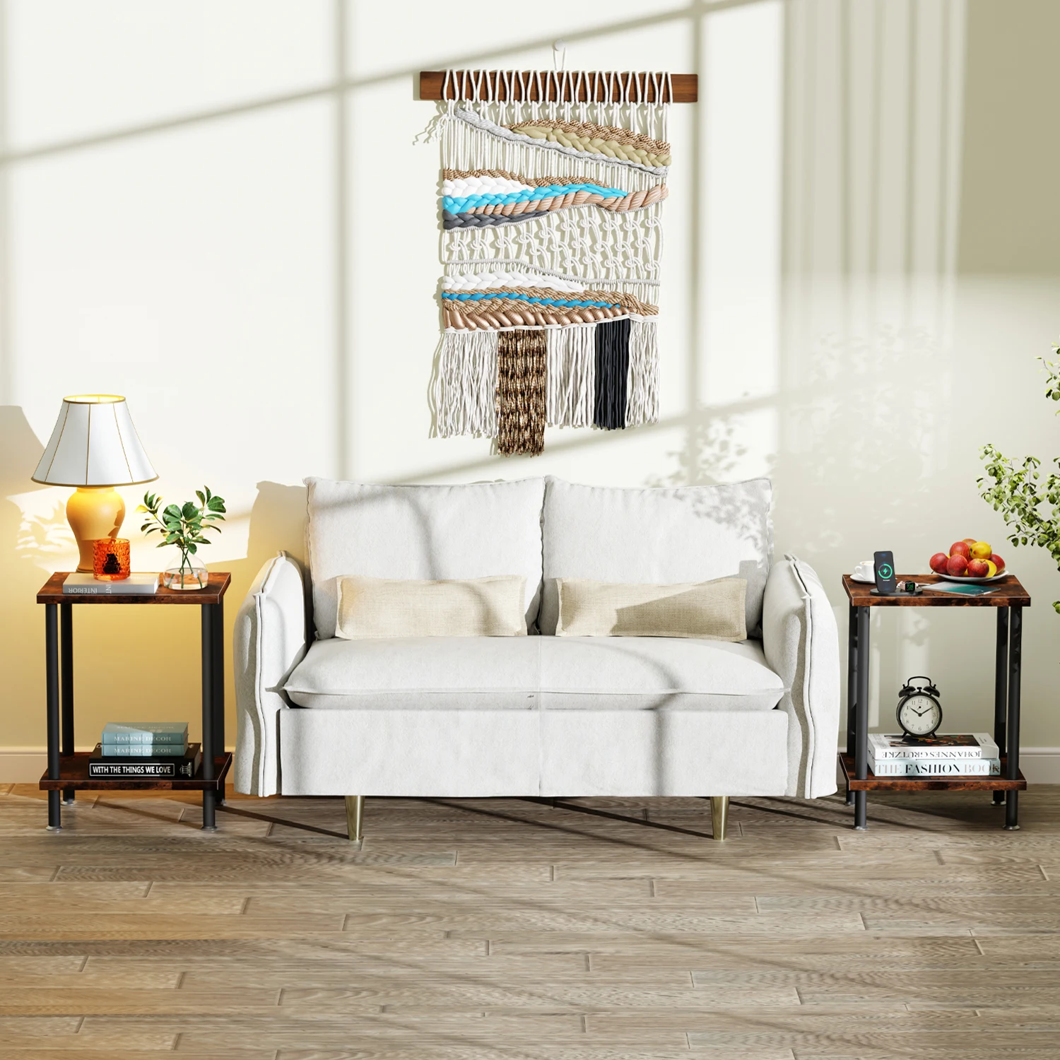 طاولة جانبية، أثاث الطابعة، طاولة جانبية قابلة للتكديس، منضدة Buró لغرفة النوم، طاولة جانبية قابلة للتكديس #5