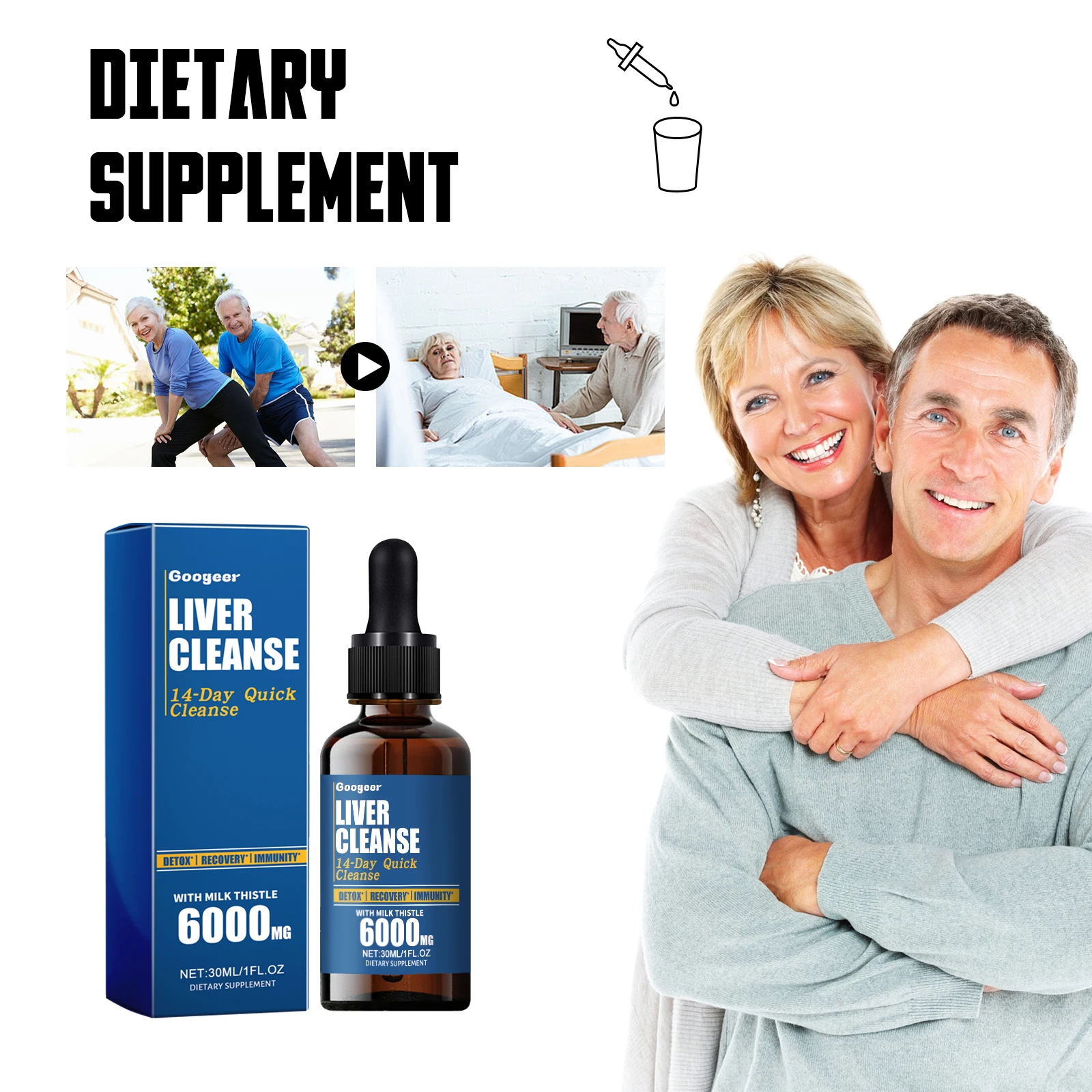 

Googeer 30ml Dietary Supplement Drops Support Immunity Relieve Fatigue Stress Relaxing Body Liver Healthy Care Oral Drops