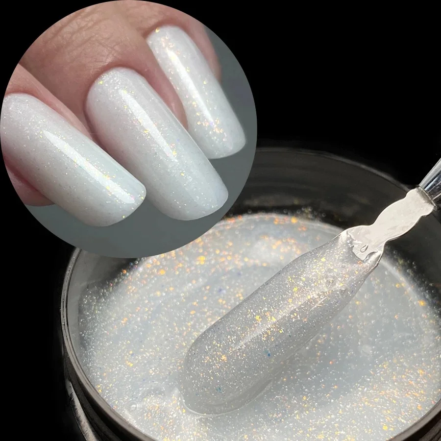 Jillnails 100g Glitter Shimmer Melkachtige Harde Gel Builder Nagel voor Nagels Extensions Koningsblauw Roze UV LED Camouflage Zelfnivellerende - afbeelding 2