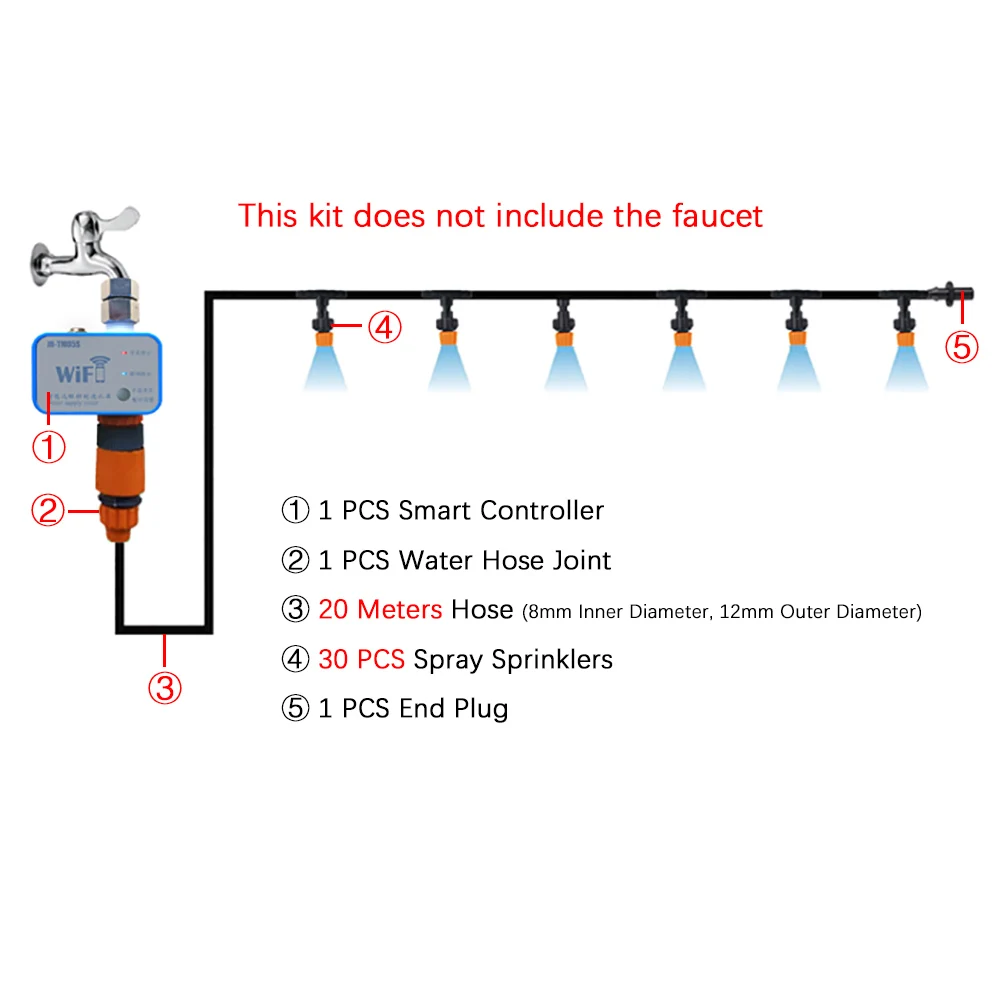 WIFI Intelligent Watering Device Timed Automatic Spray Irrigation System Remote APP Controller Garden Watering Timer Irrigator