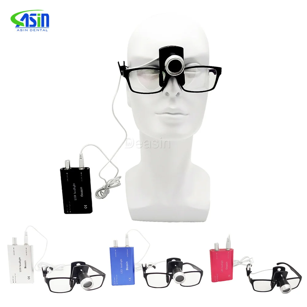 

Surgical Glasses Magnifier With Illumination Led Head Light Lamp Dental Equipment 2.5X 3.5X Aluminum Box Ce Proved Loupe Surgery