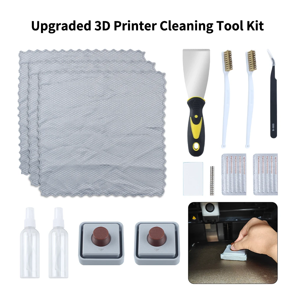 New 3D Printer Cleaning Tool Kit  Nozzle Cleaner/ Steel Plate Cleaning Tool/2-inch Spatula  Effective Cleaning 3D Printer