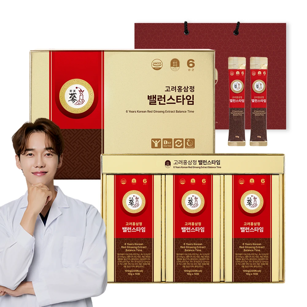 PNBG Balance Time 6 years Korean red ginseng stick 10g * 30p gift set (bag included)