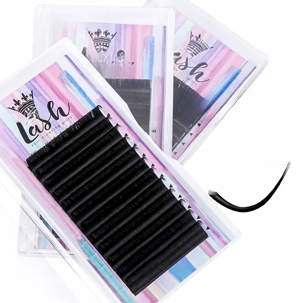 MASSCAKU Faux Mink Lash elipsa płaskie przedłużanie rzęs C/D Curl 0.15 0.20 0.25mm 8-18mm i mix podwójne podzielone porady makijaż sztuczne rzęsy — zdjęcie 2