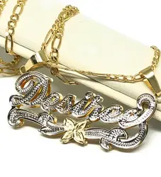 Personalized Name Necklace For Women 18K Double Gold Plated Stainless Steel Jewelry Customized  Pendant With Star Jewelry Gifts