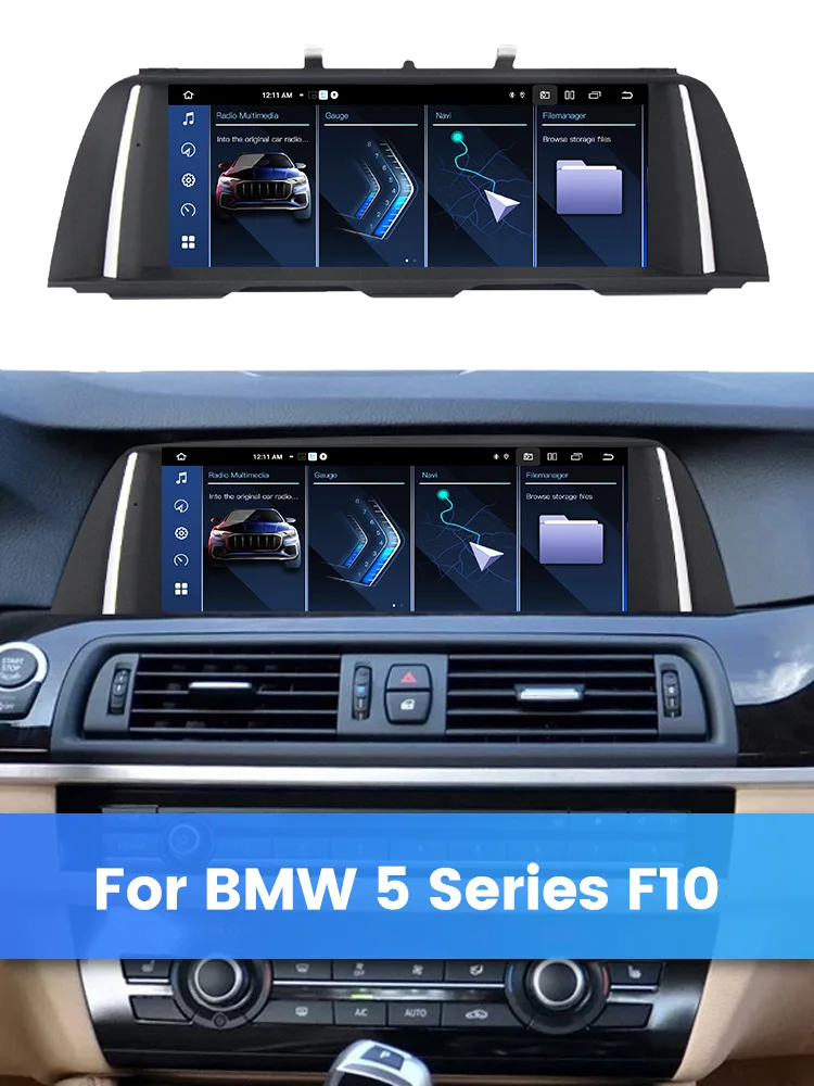 MEKEDE Europa-Lager Schneller Versand Android Auto-Navigation für BMW 5er F10 F11 2010-2017 CIC NBT Multimedia-System Touchscreen GPS Wireless CarPlay Android Auto DSP 4G LTE Radio-Player