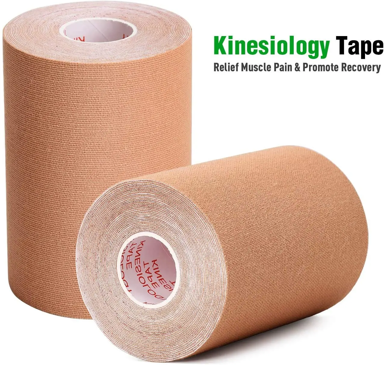 2 Rolls Kinesiology Tape with Scissors Extra Wide 4 inch x 16.4 feet Cotton Elastic Athletic Bandage for Muscle Pain Relief