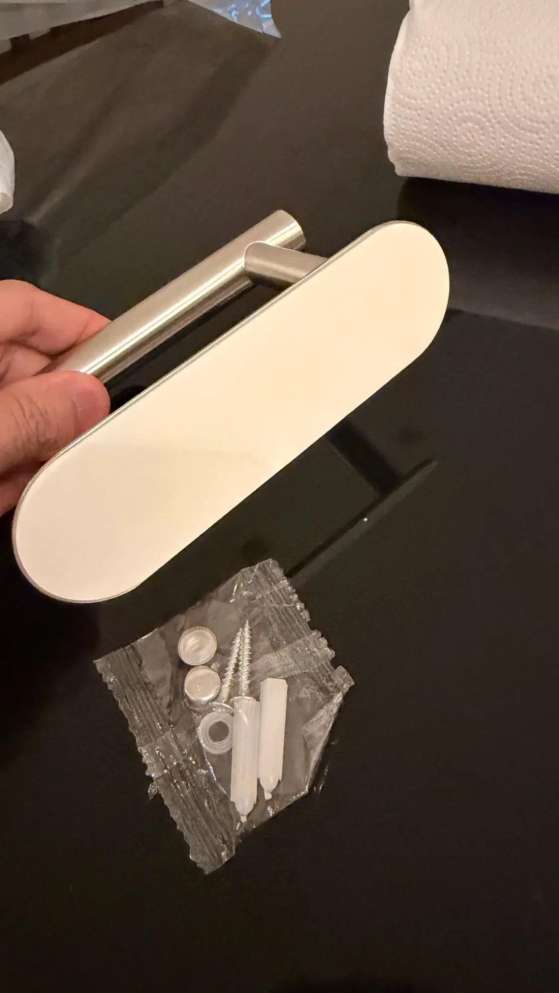 Kitchen Paper Towel Holder Adhesive Tissue Hanger Toilet Roll Paper Dispenser Cabinet Storage Napkin Rack Bathroom Accessories photo review