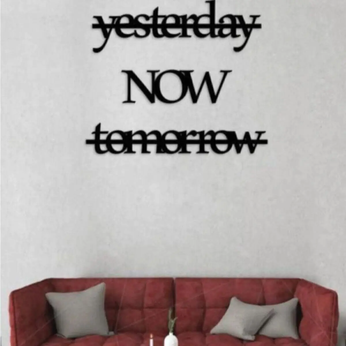 Yesterday Now Tomorrow Wall Art Decorative Adhesive Wall Decor Ornament Home Kitchen Office Room Wall Decoration and Ornament