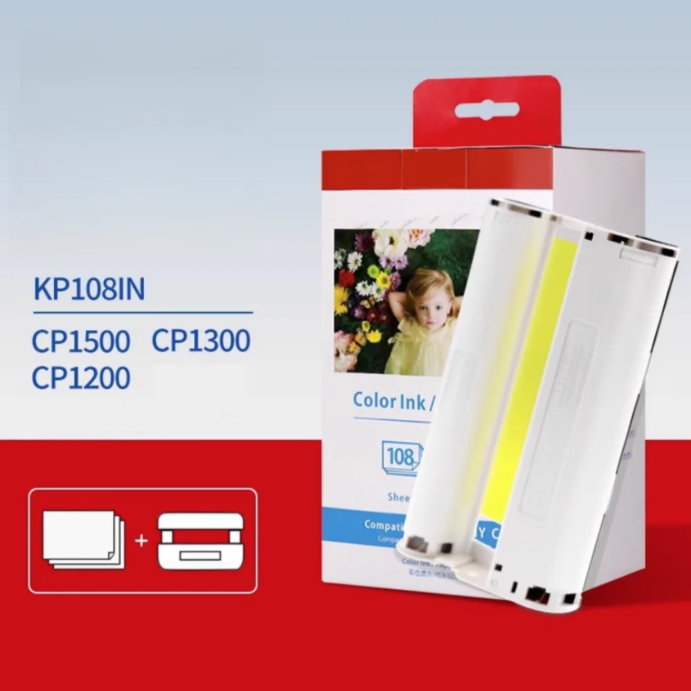 

CP1500 CP1300 CP1200 Photo Paper Ink Cartridge Ribbon Printer Dye Sublimation RP/KP108IN/KL36ip Photo Paper 6/5/3 inch for Canon
