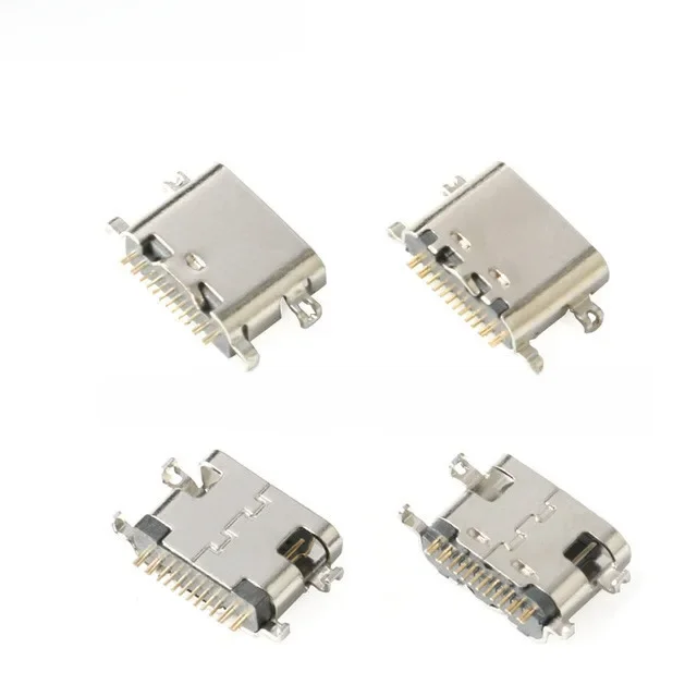 10 sztuk USB-3.1 SMT USB złącze typu C poziome Mid Mount 16P kobieta 1.6mm przez płytę 0.8mm dla przejściówka do ładowarki DIY t — zdjęcie 2