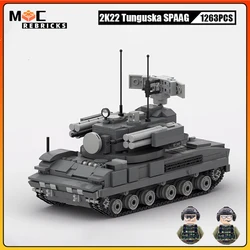 WW2 Soviet Army 2K22 Tunguska Air Defense Missile Vehicle Building Blocks Military Weapons Soldier Bricks Toys for Boys