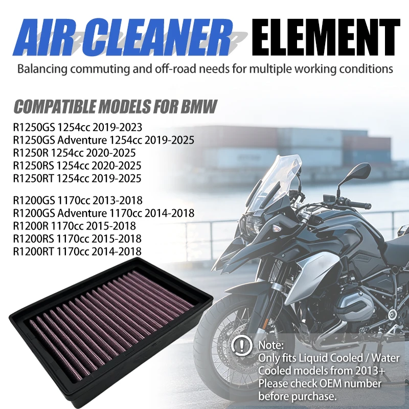 High Flow Air Filter 13727726799 For BMW  R1250GS & R1200GS Adventure R1250RT Sports Air Filter Element Replacement For BM-113