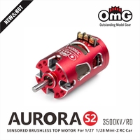 OMG 1/24 1/28 Sensored Brushless Top Motor Red For MiniZ RC Car OMG-MT-AURORA-S2-3500KV/RD