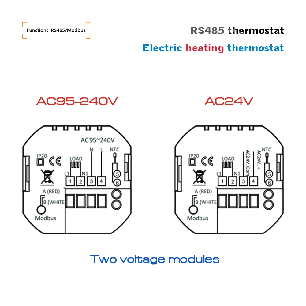 RS485 Modbus heat regulator warm floor 16A Electric Heating thermostat