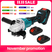 125MM Brushless Electric Angle Grinder 3 Speeds Cordless Grinder Cutting Machine Woodworking Power Tool for Makita 18v Battery