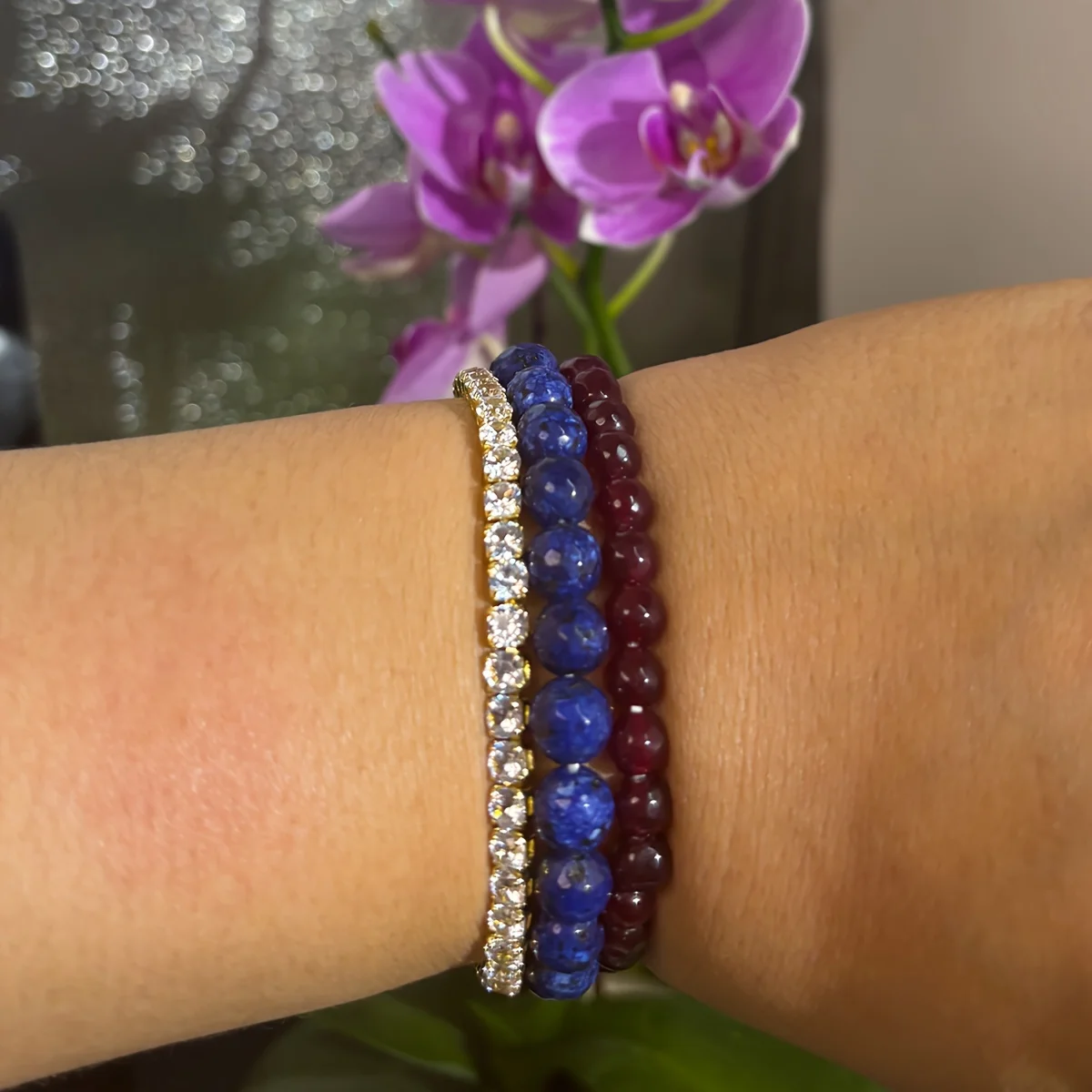 1 قطعة/8 مللي متر متعدد السطوح قطع اللازورد اليدوية مطرز سوار للرجال والنساء "حجر الحكمة والحقيقة" مجوهرات هدية #4