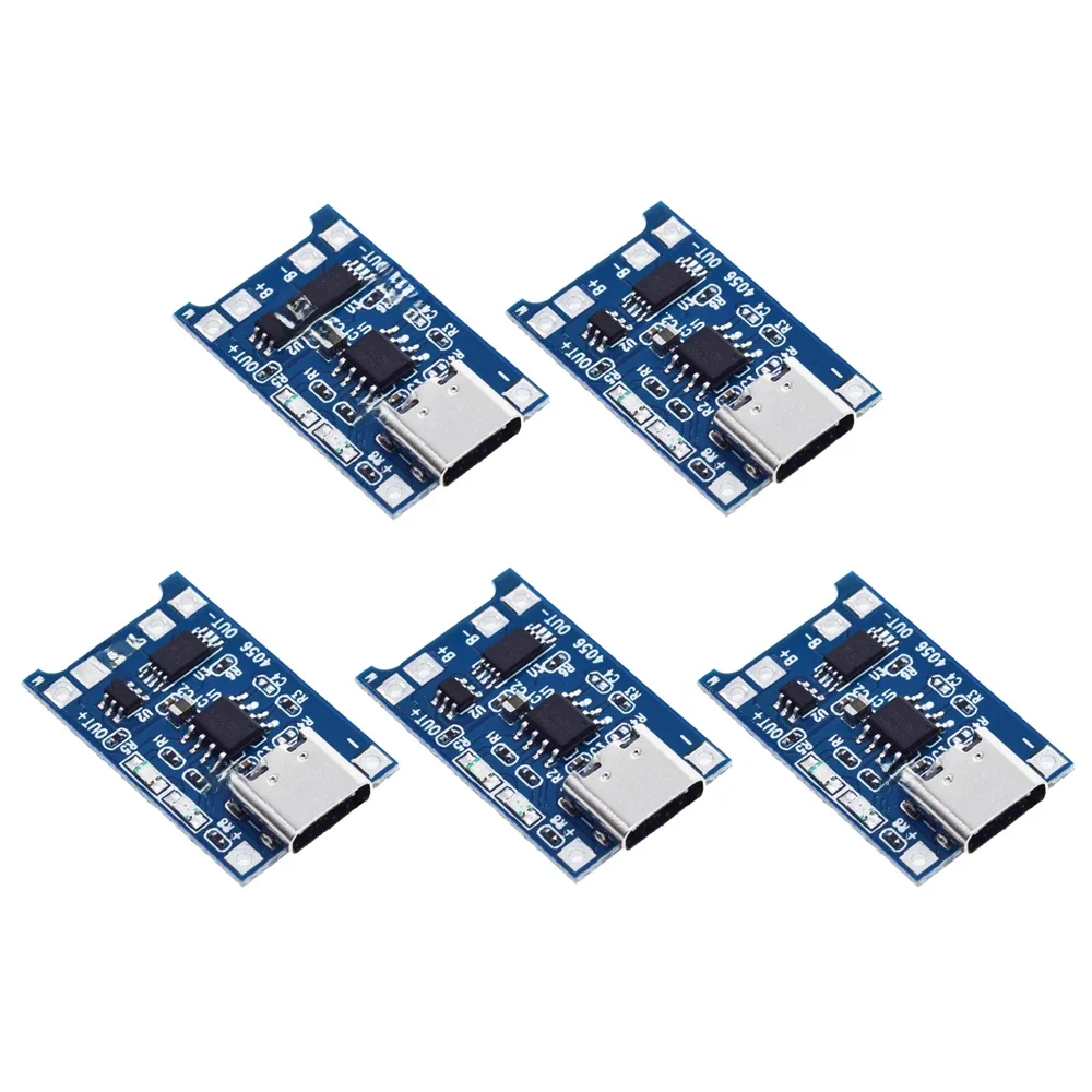 5 sztuk 5V 1A type-c USB 18650 bateria litowa płytka ładująca moduł ładowarki + ochrona podwójne funkcje TP4056 — zdjęcie 2