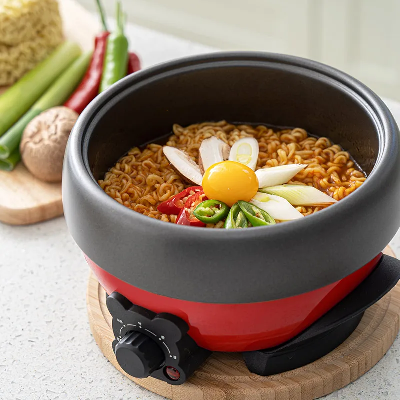 وعاء فني للمطبخ قابل للفصل متعدد الطباخ وعاء كهربائي 1.2 لتر سعة عملية 3 مراحل للتحكم في درجة الحرارة مقلاة شواء مع باخرة #4