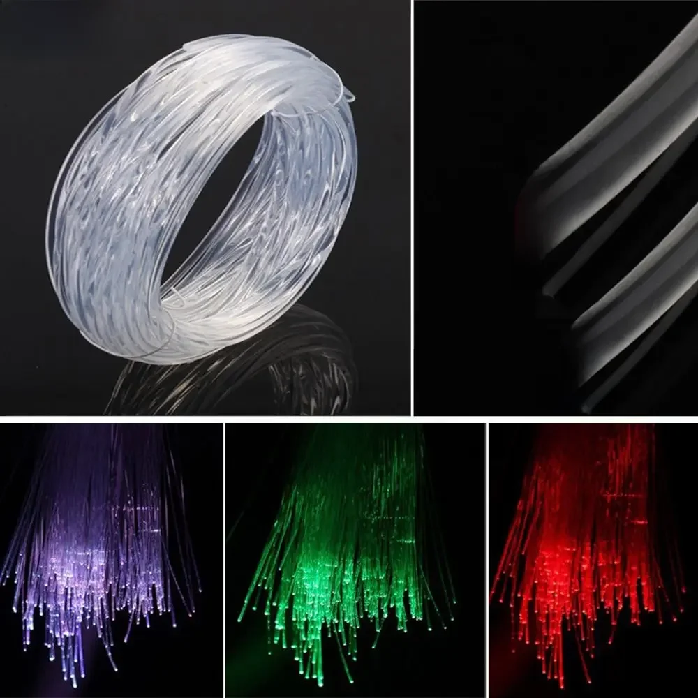 50m x 0.75mm/1.0mm PMMA włókno z tworzywa sztucznego kabel światłowodowy koniec świecące światło Led jasne DIY — zdjęcie 2