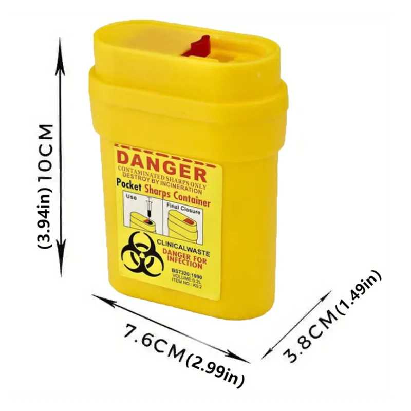 Sharp Container to Disposal Needles Biohazard Multiple-Use Needle Disposable Puncture Resistant Waste Bin 0.2 Litre Red