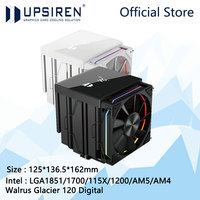 UPSIREN Walrus Glacier 120 Digital Air Cooling Radiator,6 heat pipes dual towers dual fans/Support LGA1851/1700/115X/AM5/AM4