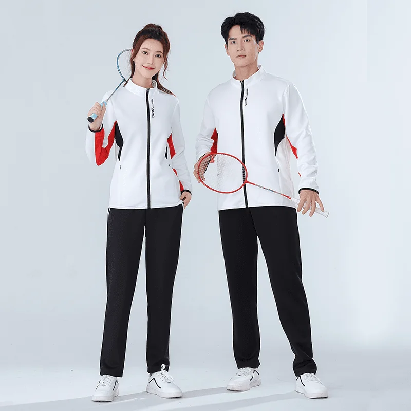 Men Women Tennis Badminton Jackets 2025 Autumn Winter New Style Quick Dry Couple Print Long Sleeve Ping Ping Table Tennis Coat