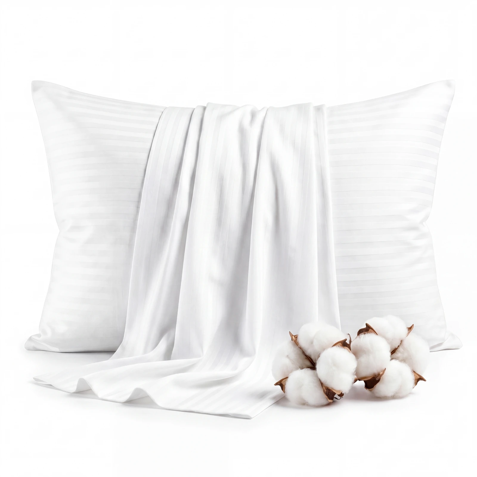 FAUNNA 100% Cotton Pillowcases, White Pillow Covers, Toddler Standard Queen King Body, 2/4/6 Pack