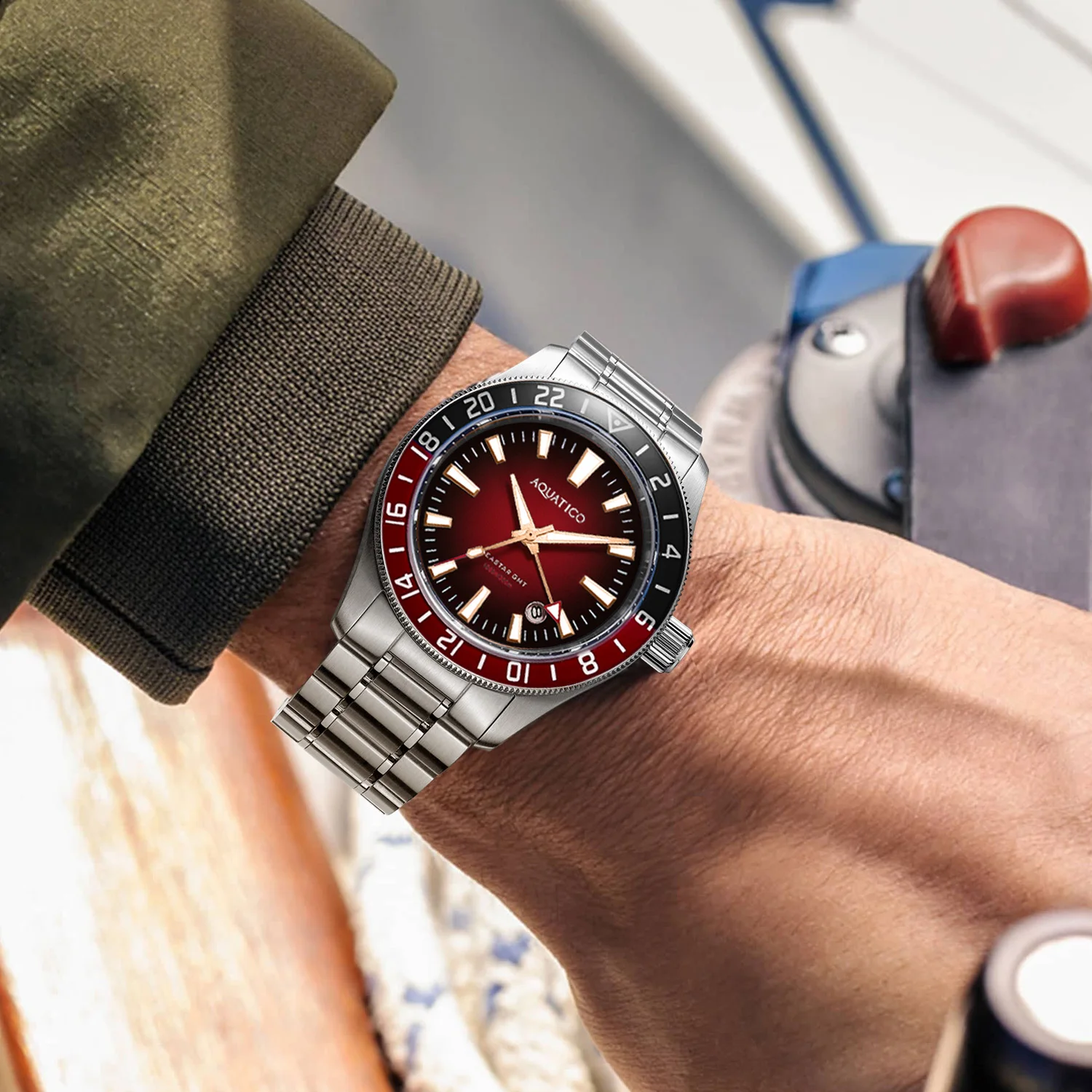 Sea Star GMT Gradient Red Dial Coke Bezel Inlay