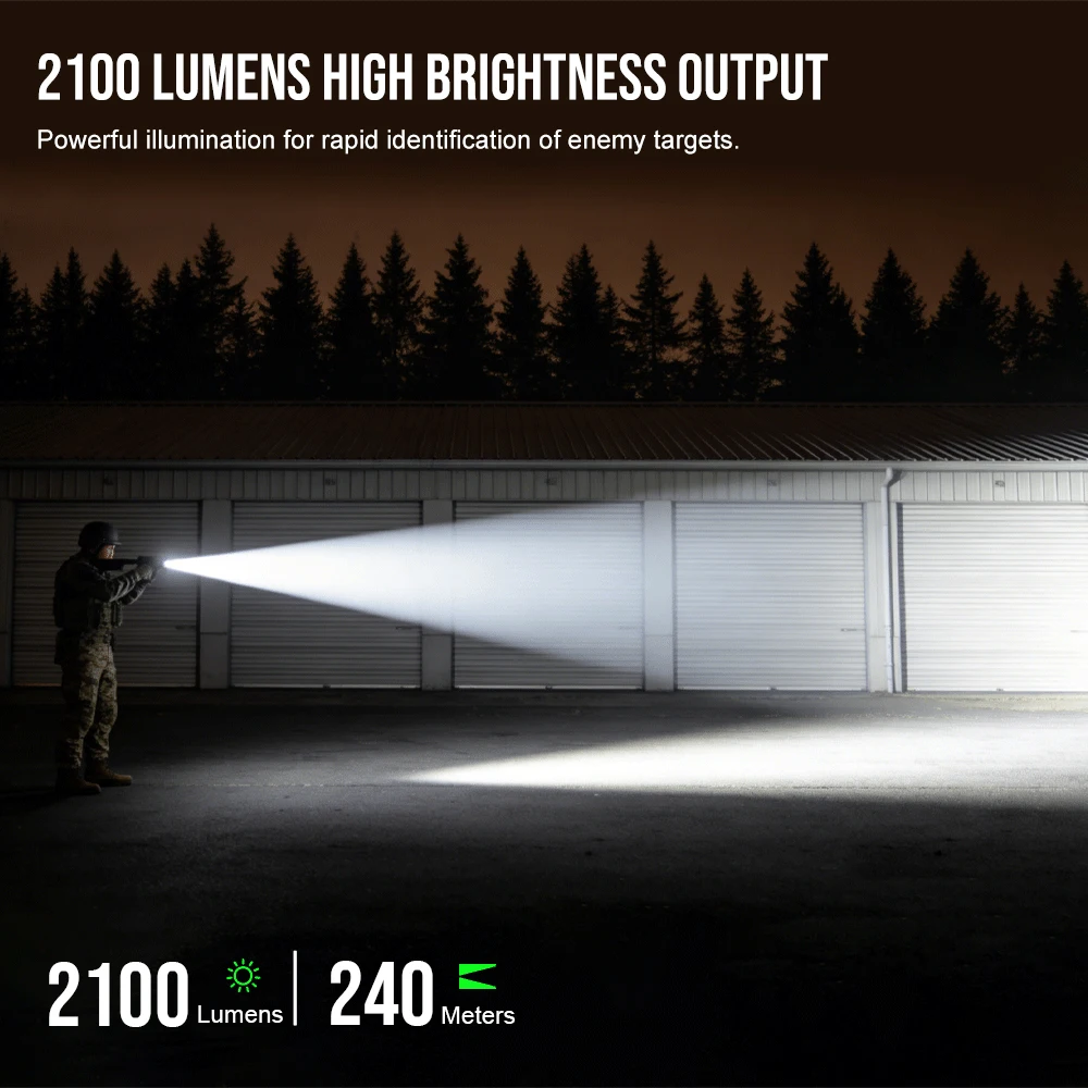 TrustFire R9 2100Lumen Army Tactical Flashlight LED Lamp Hunting Lighting 240Meters Self Defense 18650 Battery Powerful Torch