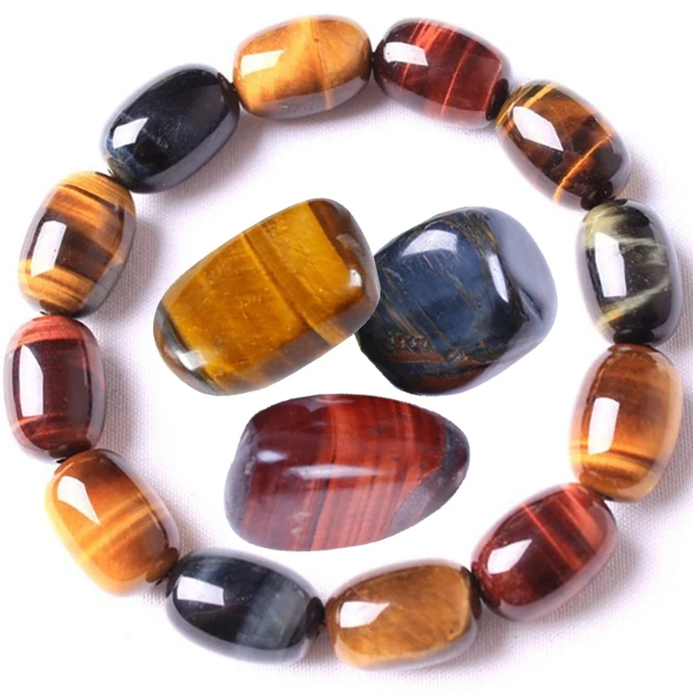 Bracelet de perles en forme d'oeil de tigre coloré pour hommes et femmes, bijoux en pierre naturelle, corde élastique de guérison, Bracelet de perles de cristal pour Couple