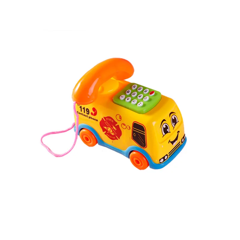 1pcs Cartoon Bus Phone Toys With Music Children Early Learning Exercise Educational Developmental Toys For Kids Game