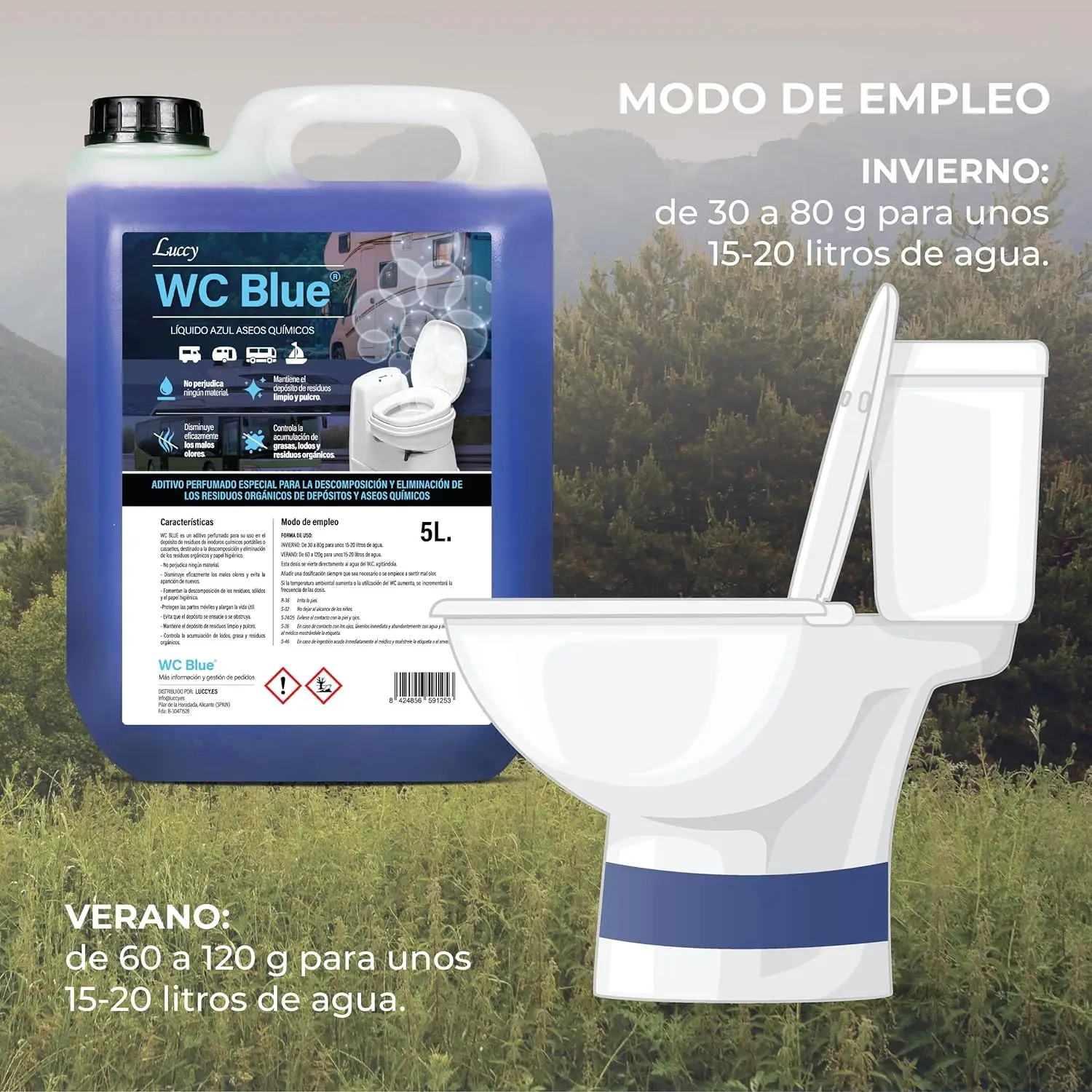 Packs Aditivos Químicos para WC y Tratamiento de Aguas | Químico WC Portátil