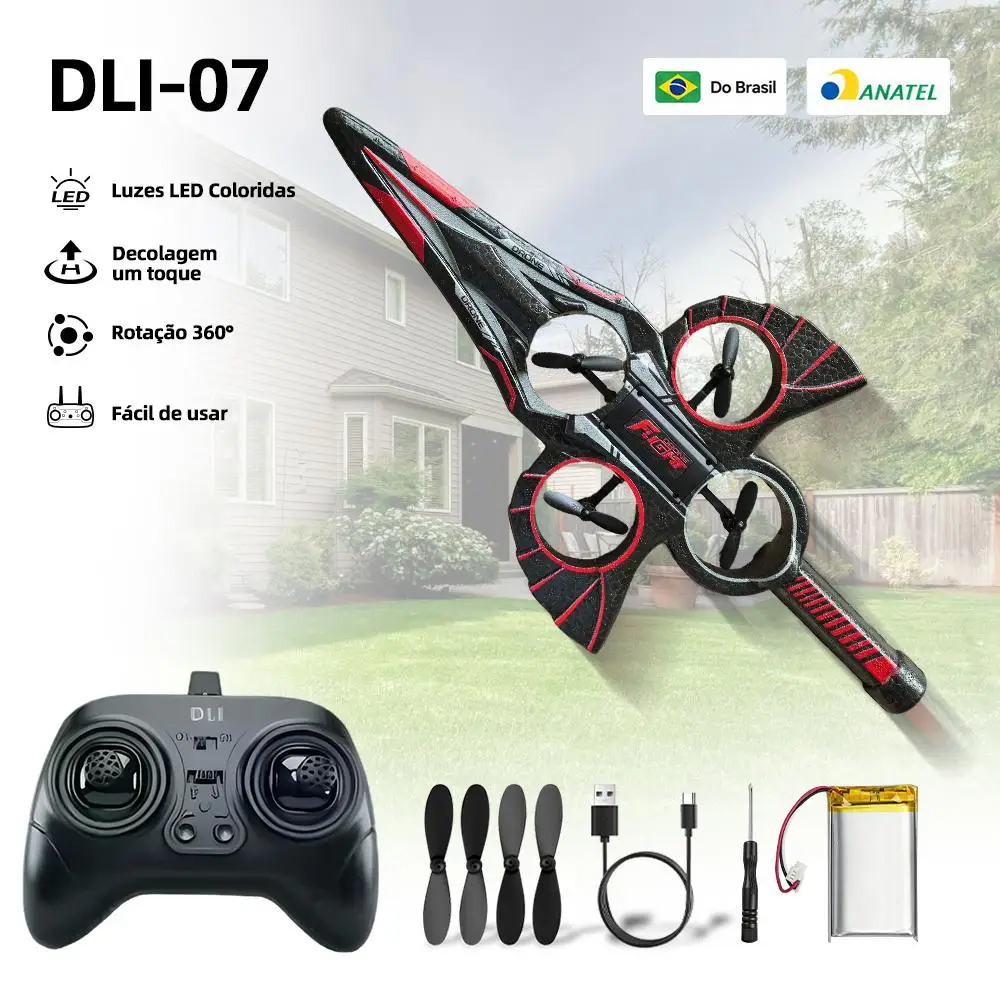DLI-07 Brinquedo Aeronave RC Espada Voadora Planador Controle Remoto Drone Infantil, diversão ao ar livre para meninos e meninas