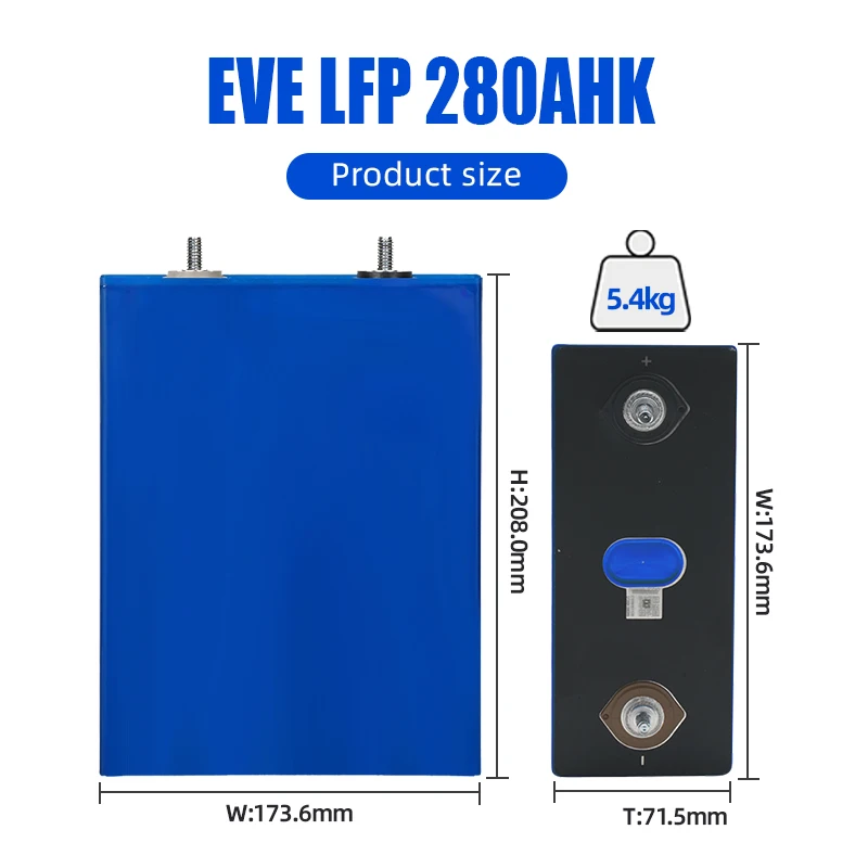 US Stock Ship Now GradeA Lifepo4 EVE280K 6000 Cycles Brand New Lifepo4 Rechargable Battery 48V Tax Free For Solar Storage EV