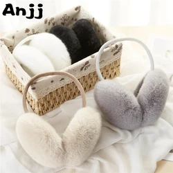 Anjj Hohe Qualität Ohrenschützer Faux Kaninchen Fell Hängen Ohr Abdeckung Warme Winter Ohrenschützer Pelz Ohrenschützer Unisex Erwachsene Ohr Wärmer Falten