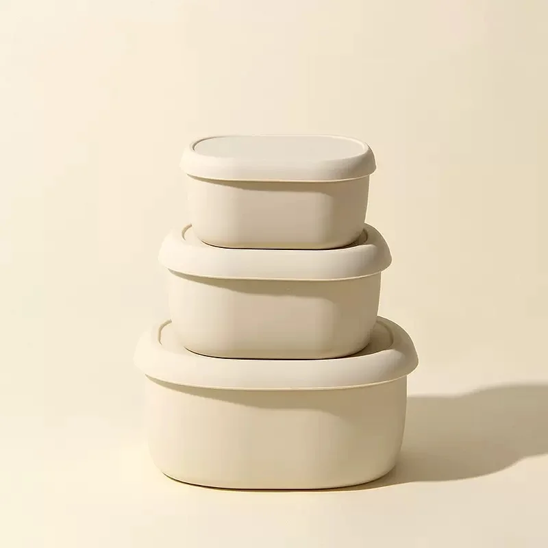 3 Pcs/Set Silicone Lunch Food Storage Boxes Reusable Portable Bento Box Eco-Friendly Kitchenware for Picnics And Work