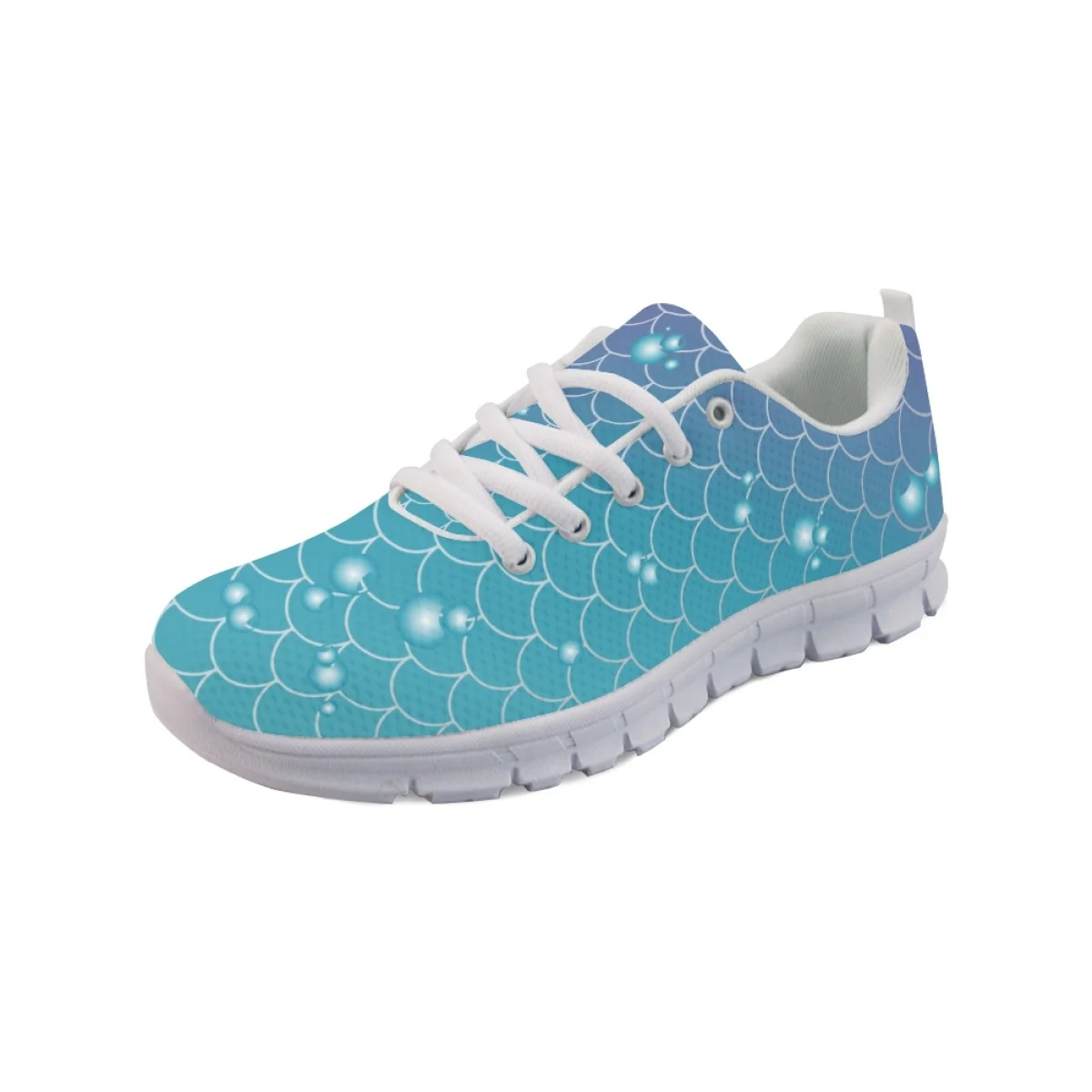 INSTANTARTS Light Non-Slip Vulcanized Shoes Fish Scale Design Breathable Women's Sport Sneakers Shockproof Walking Flats Zapatos