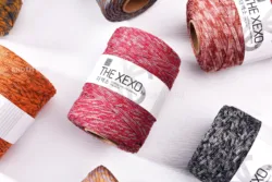 Mixed Colored 3mm Polyester Knitting Yarn 100yards a Roll Poly Tube yarn for Bag & Rug, Crafts Accessories Polyester Tube yarn