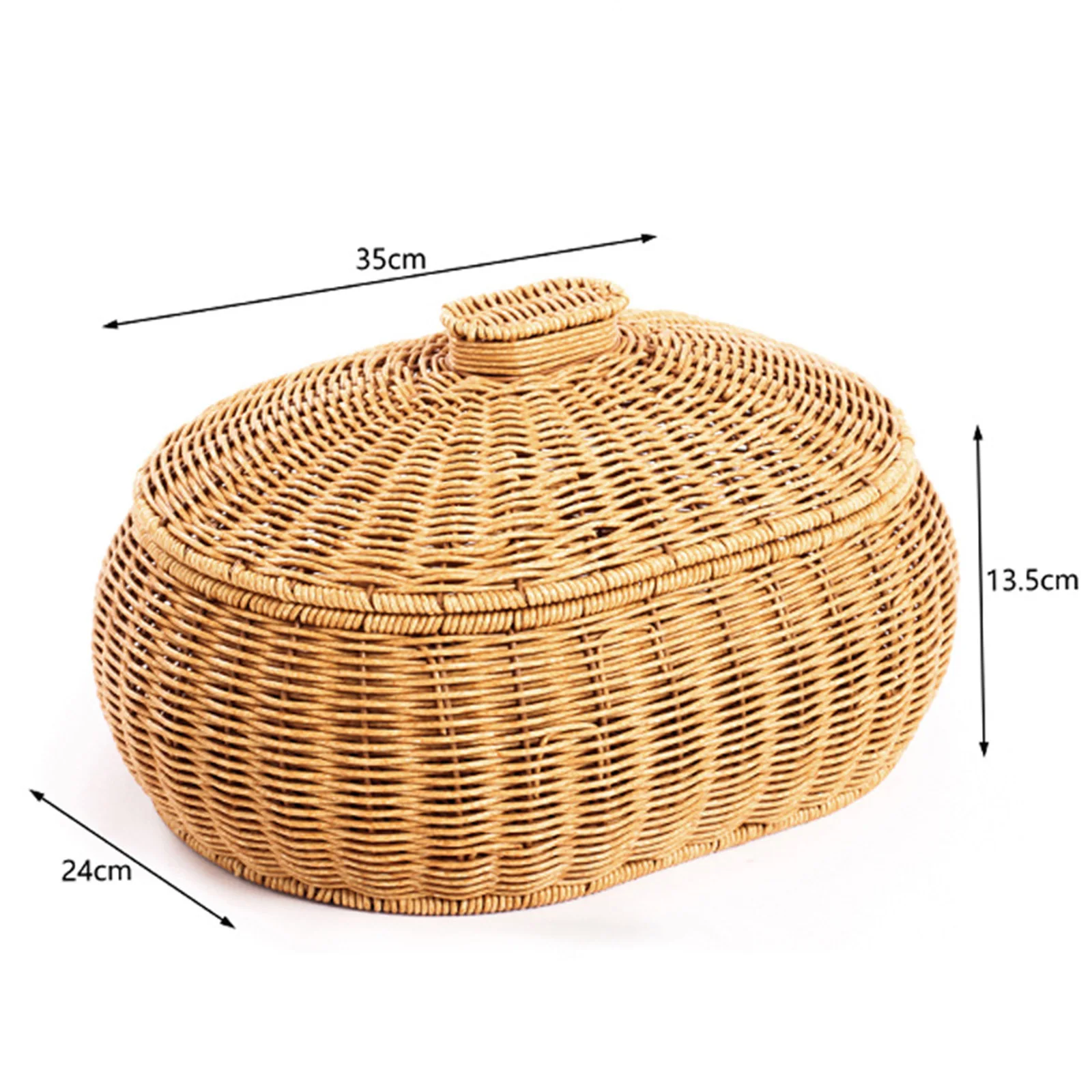 Handwoven Basket Home Décor Shelf Baskets Bin with Lid Food Storage Basket for Bathroom Living Room Bedroom Kitchen Shelves