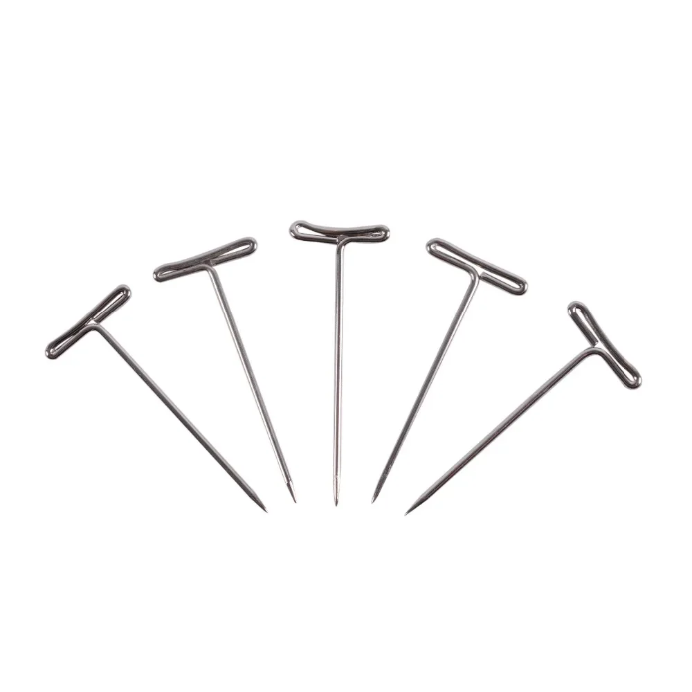 100 szt. T-PINS (40mm) do peruki na piankowej główce styl T Pin igła głowa manekina typ salon fryzjerski do szycia — zdjęcie 2